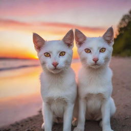 A pair of clear and shining eyes, reflecting the vibrant colors of a stunning sunset