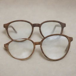 A pair of weathered and well-worn glasses with faded lenses, each imperfection tells a story from a time well lived