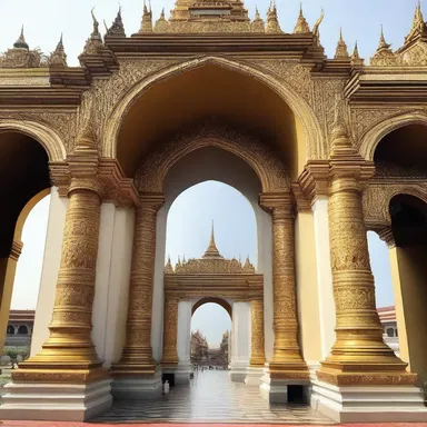 The author vividly described the grand palace with its magnificent round arch in his literary masterpiece.