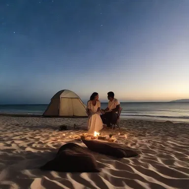 The couple enjoyed a romantic evening under the stars, bivouacking on the beach.