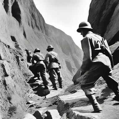 During World War II, soldiers had to shinny up the sides of cliffs to reach their objectives.
