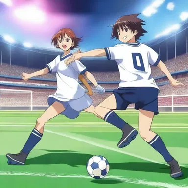 In the popular sports anime, the main characters showcase their impressive skills during intense shinny matches on the field.