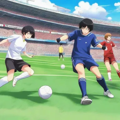 In the popular sports anime, the main characters showcase their impressive skills during intense shinny matches on the field.