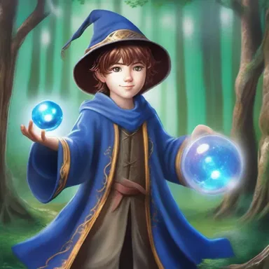 In the magical realm of the fantasy world, young wizards participate in a magical version of shinny using enchanted orbs instead of a puck.