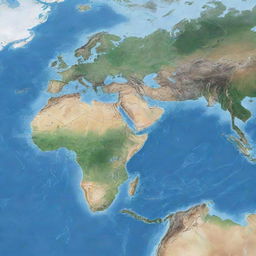 Create a high-definition, detailed geographic grid of the world with precise continent outlines and geographical features