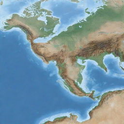 Create a high-definition, detailed geographic grid of the world with precise continent outlines and geographical features