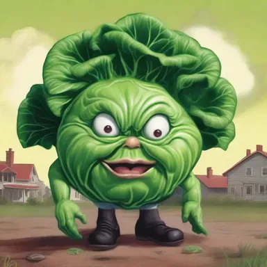 The horror novel depicted a sinister head cabbage that came to life and terrorized a small town.