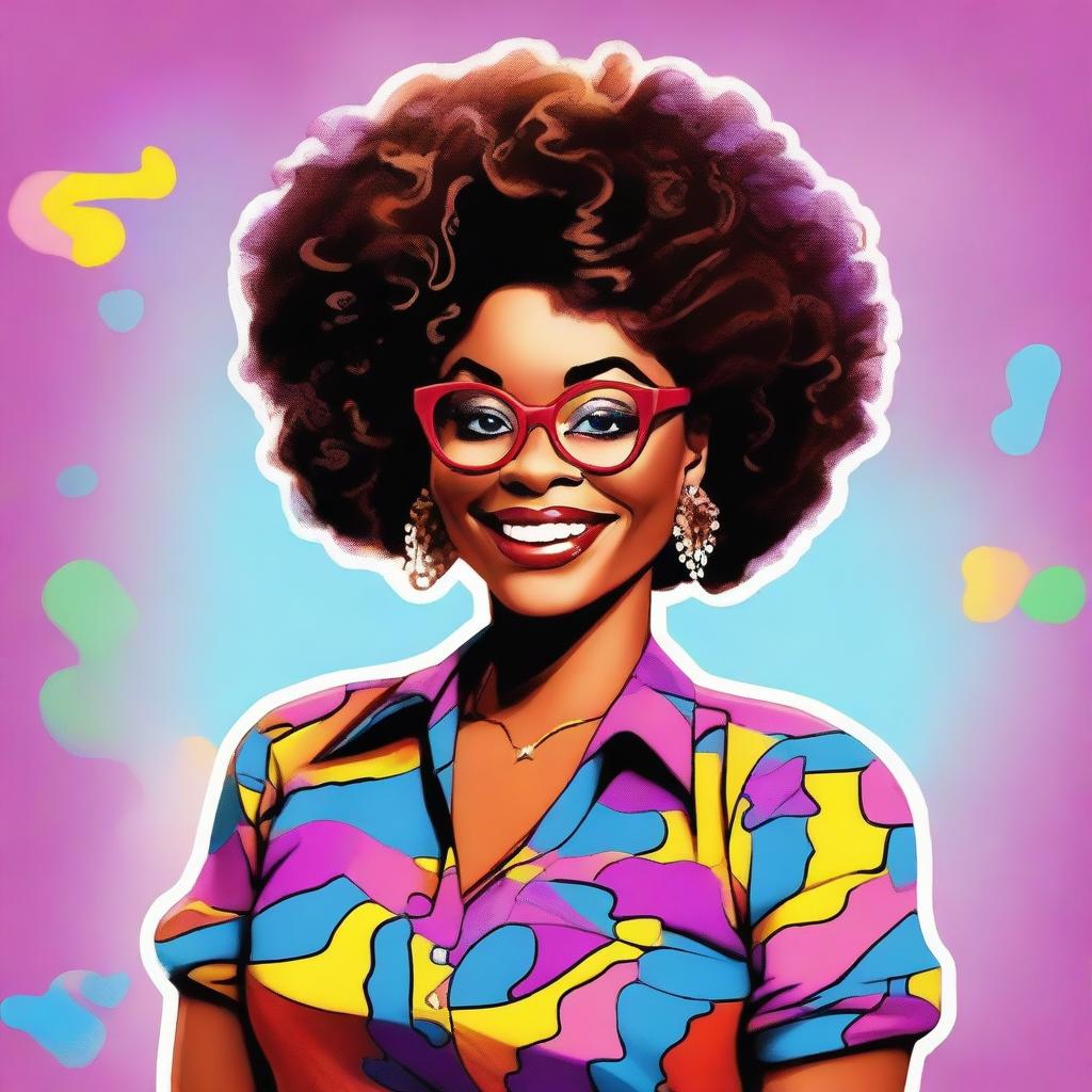 A high-quality digital art image of Myra Monkhouse from the TV show 'Family Matters'