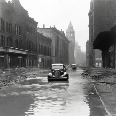 During the great flood of 1936, water spirted out from the broken pipes and caused massive damage to the city.