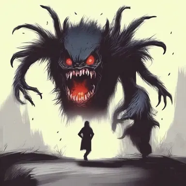 The monster suddenly sprited towards its unsuspecting victim, striking fear into their heart.