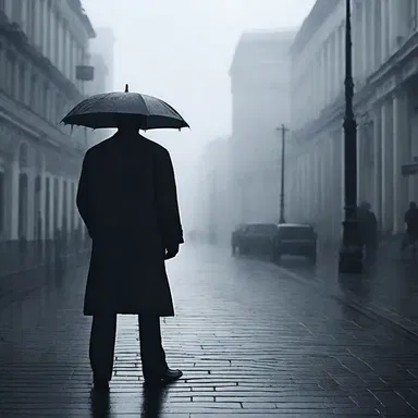 In the final chapter of the book, the execution of the protagonist took place on a cold, rainy morning.