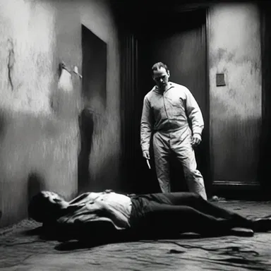 The horror movie culminated in the chilling execution scene, where the serial killer carried out his sinister plan.