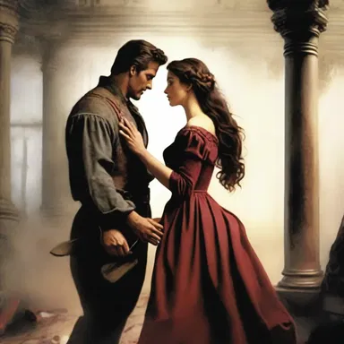 In the romantic novel, the hero rescues his beloved just moments before her scheduled execution.