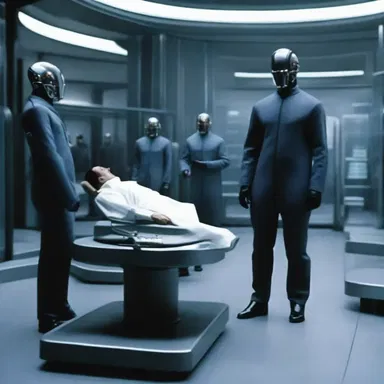 The science fiction movie portrayed a futuristic society where executions were carried out using advanced technology.