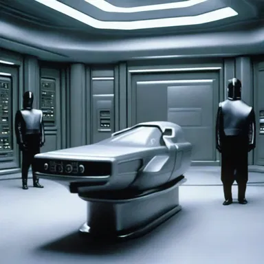 The science fiction movie portrayed a futuristic society where executions were carried out using advanced technology.