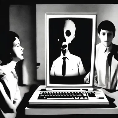 The horror movie portrayed the execution of computer instructions as a dark and terrifying process, creating suspense and tension.