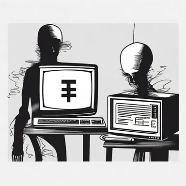 The horror movie portrayed the execution of computer instructions as a dark and terrifying process, creating suspense and tension.