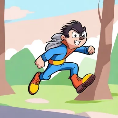 In the cartoon, the character scarpered away from trouble by zipping into the distance with incredible speed.