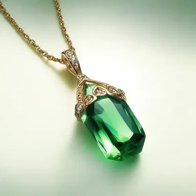 The protagonist in the novel discovered a hiddenite pendant that held the key to solving a mysterious riddle.