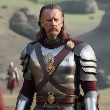 In the cinematic adaptation of the epic war story, the actor was dressed in a detailed costume, adorned with the insignia of his character's rank.