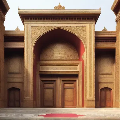 The opulent palace featured intricate designs on its grand entrance, where the insignia of rank were prominently displayed as a symbol of the rulers' authority.