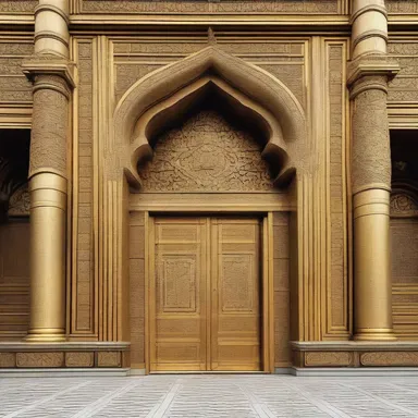 The opulent palace featured intricate designs on its grand entrance, where the insignia of rank were prominently displayed as a symbol of the rulers' authority.