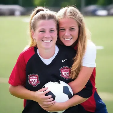 In a display of great teamwork, Sarah's headshot to score the winning goal became a symbol of love and admiration between her and her soccer partner.