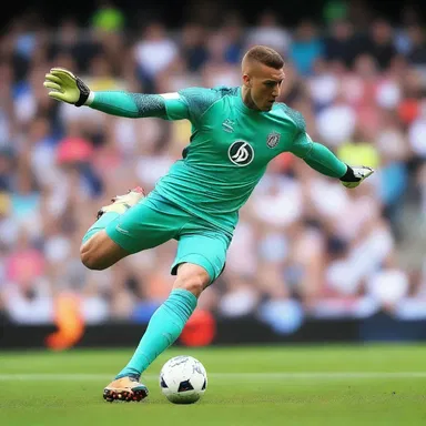 Captain Goalkeeper, with his incredible aerial skills, could always be counted on to execute a perfectly timed and accurate headshot, just like a superhero from a comic book.