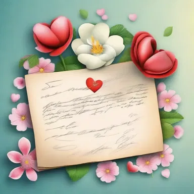 The love letter was adorned with beautiful pictorial matter of flowers and hearts to convey the sender's romantic feelings.