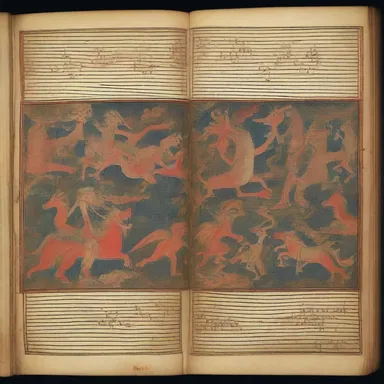 The ancient manuscript contained intricate pictorial matter depicting mythical creatures and epic battles from folklore.