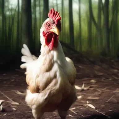 In the horror story, the main character is portrayed as a chicken individual, always easily frightened by every little noise.