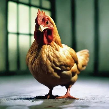 In the horror story, the main character is portrayed as a chicken individual, always easily frightened by every little noise.