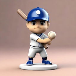 Una imagen digital de alta calidad que representa una miniatura de un personaje de StumbleGuys vestido como un jugador de béisbol