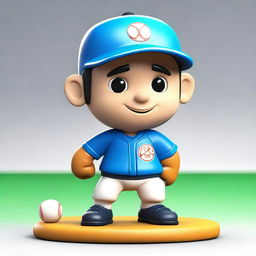 Una imagen digital de alta calidad que representa una miniatura de un personaje de StumbleGuys vestido como un jugador de béisbol