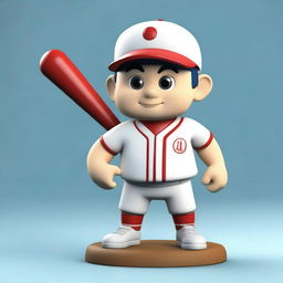 Una imagen digital de alta calidad que representa una miniatura de un personaje de StumbleGuys vestido como un jugador de béisbol