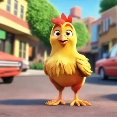 In the movie, the main character is portrayed as a chicken who is afraid to take risks.