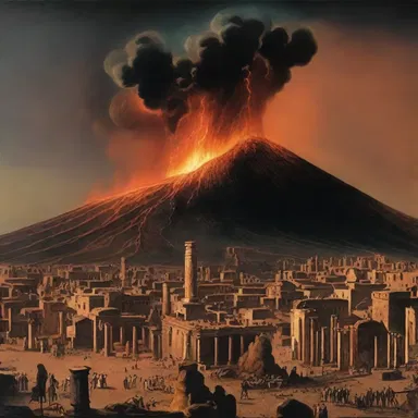 The eruption of Mount Vesuvius in 79 AD, burying the city of Pompeii, is a tragic natural phenomenon that remains significant in history.