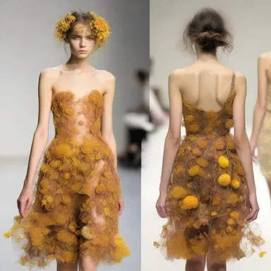 The fashion industry introduced a new trend of using dried-up flowers as accessories for summer dresses.