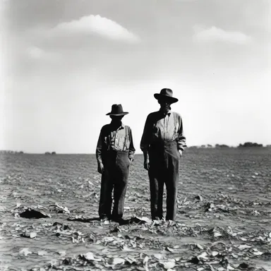 During the Great Depression, many farmers suffered as their crops dried-up and became withered due to severe droughts.