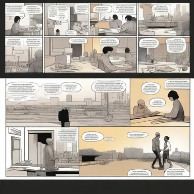 In comics, asynchrony can be used to show different panels displaying events that occur at unrelated times on the same page.