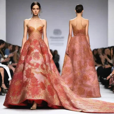 The designer showcased a stunning gown adorned with intricate patterns inspired by the exotic carrion flower.