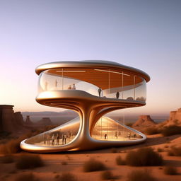 A world where every geographical feature and landscape is transformed into an innovative design object or architectural structure, blurring the lines between nature and design.