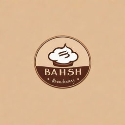 Design a bakery logo with the name 'Bahsh'. The logo needs to incorporate elements of baking and sweets while maintaining a professional and polished appearance.