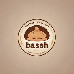 Design a bakery logo with the name 'Bahsh'. The logo needs to incorporate elements of baking and sweets while maintaining a professional and polished appearance.