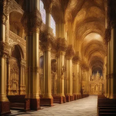 The cathedral's interior was adorned with gold and intricate carvings, aiming to splurge and create a sense of grandeur.