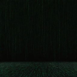 An immersive scene of falling green code against a black background, recreating the iconic 'Matrix' digital rain effect.