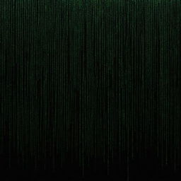 An enthralling vision of green binary numbers cascading down a black backdrop, effectively capturing the distinct 'Matrix' rain effect.