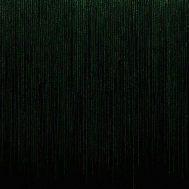 An enthralling vision of green binary numbers cascading down a black backdrop, effectively capturing the distinct 'Matrix' rain effect.