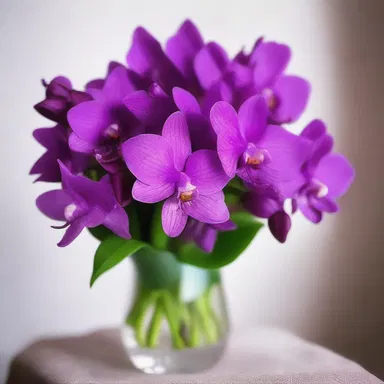 He presented her with a bouquet of early purple orchids, symbolizing his deep love and affection towards her.