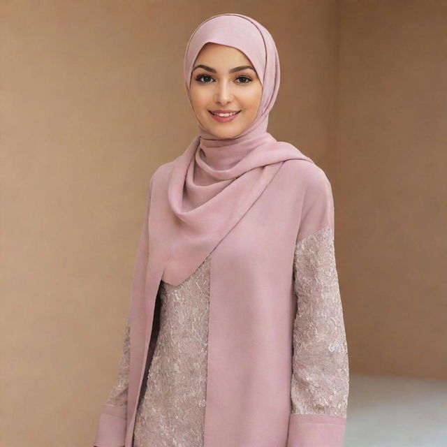 Design a stylish and modest clothing for a hijabi woman